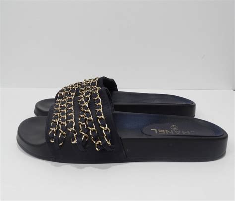 chanel slides with chains replica|Chanel chain jewelry.